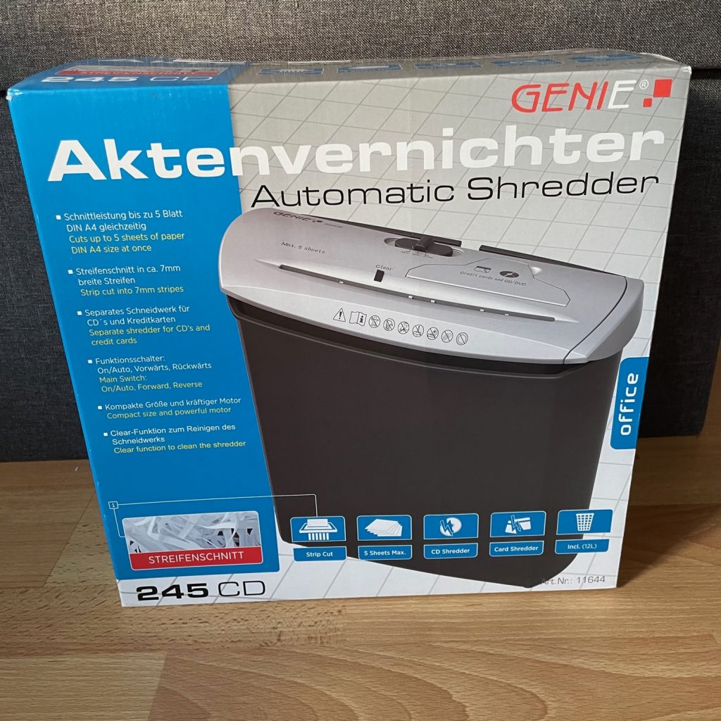 GENIE 245 CD Aktenvernichter Paket