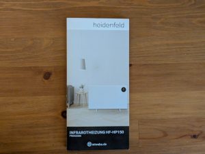 Hinweise der Heidenfeld HF-HP 150 Infrarotheizung