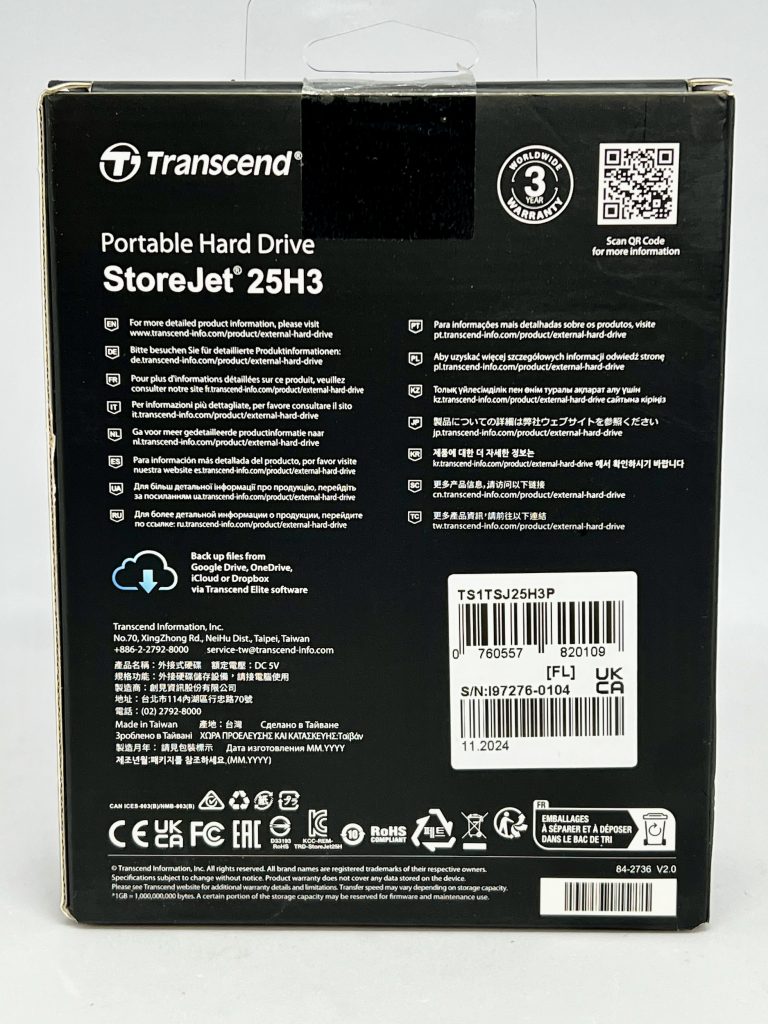 Transcend StoreJet ‎TS1TSJ25H3P 1TB externe Festplatte
