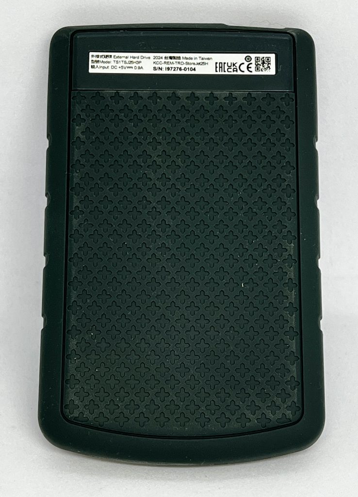 Transcend StoreJet ‎TS1TSJ25H3P 1TB externe Festplatte Rückseite