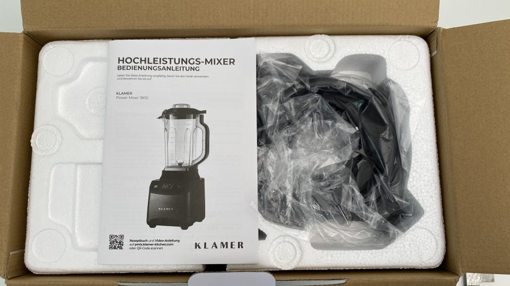 Klamer Standmixer Verpackung geöffnet