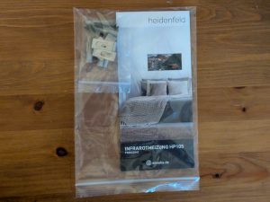 Montagematerial der Heidenfeld HF-HP 105 Infrarotheizung plus Anleitung