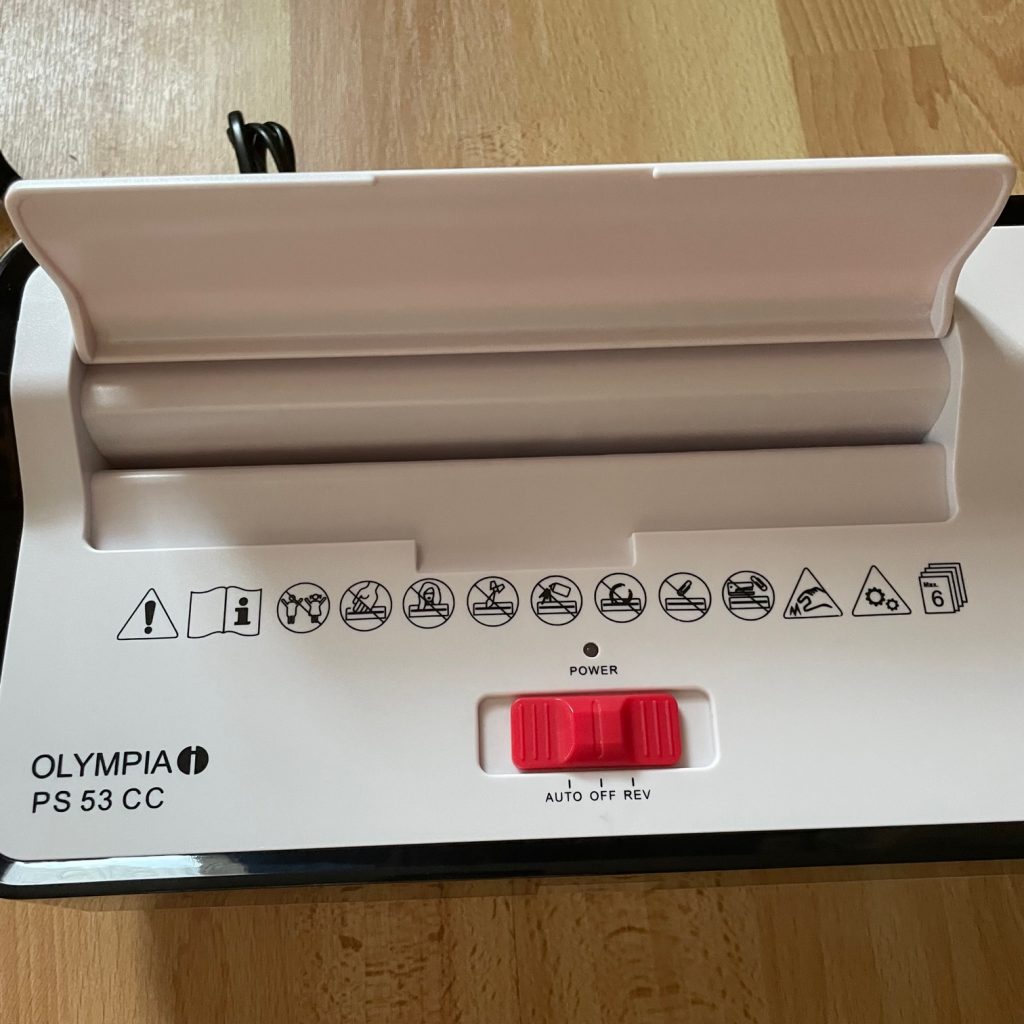 Olympia PS 53CC Aktenvernichter Sicherheitsklappe