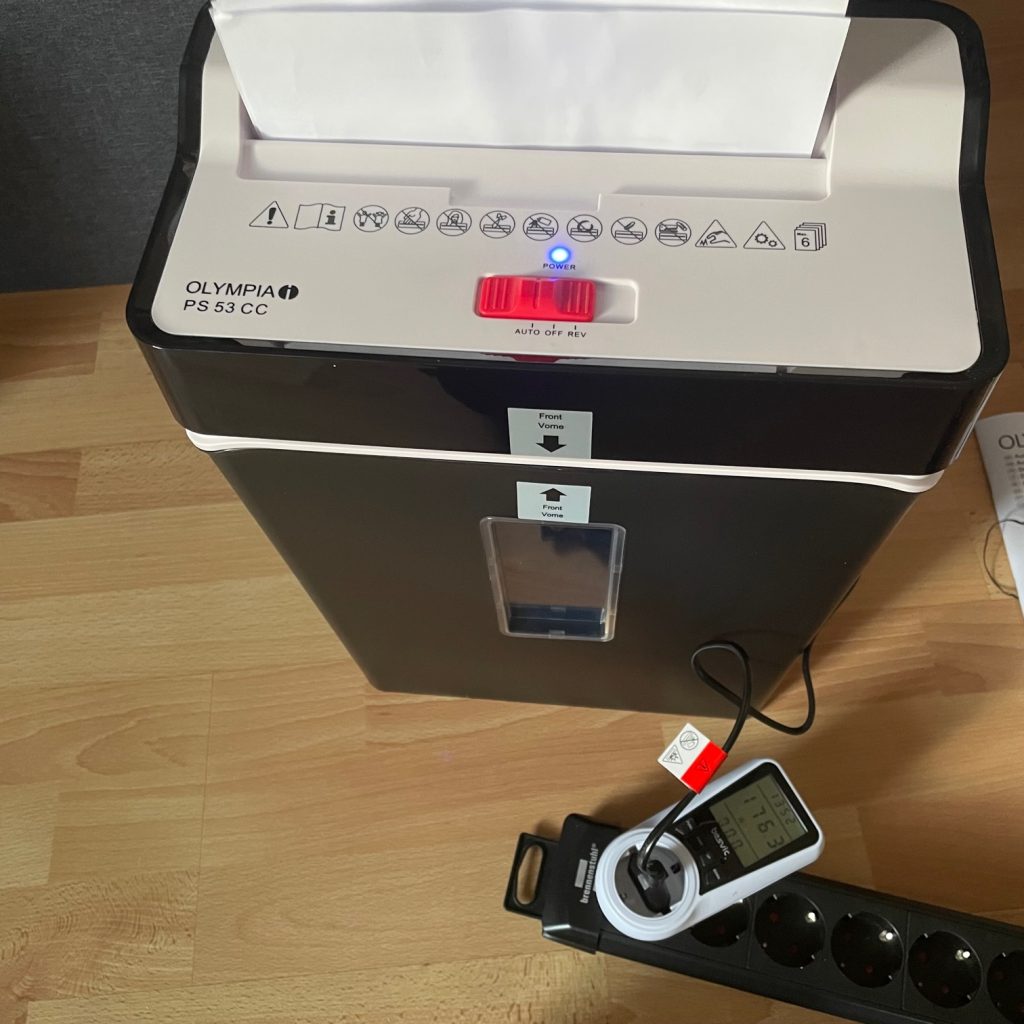 Olympia PS 53CC Aktenvernichter Stromverbrauch