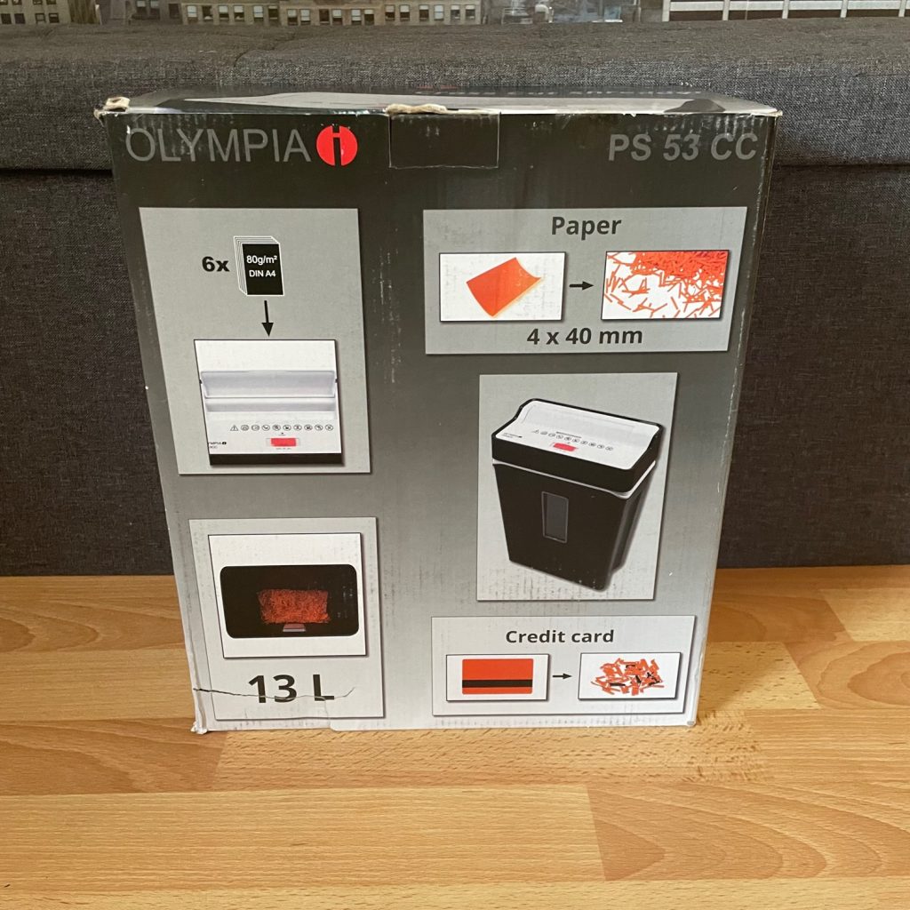 Olympia PS 53CC Aktenvernichter Verpackung