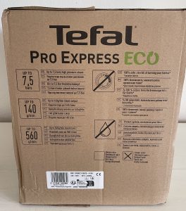 Tefal Pro Express Eco GV9E21E0 Dampfbügelstation im Karton von der linken Seite