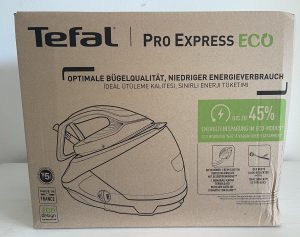 Tefal Pro Express Eco GV9E21E0 Dampfbügelstation im Karton von vorne