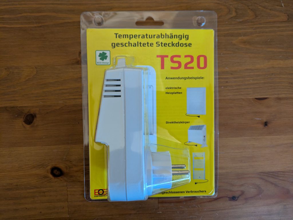 Thermostat TS20 der eVARMO suna basic Infrarotheizung verpackt