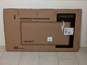 Verpackung der Heidenfeld HF-HP 100-3 Infrarotheizung