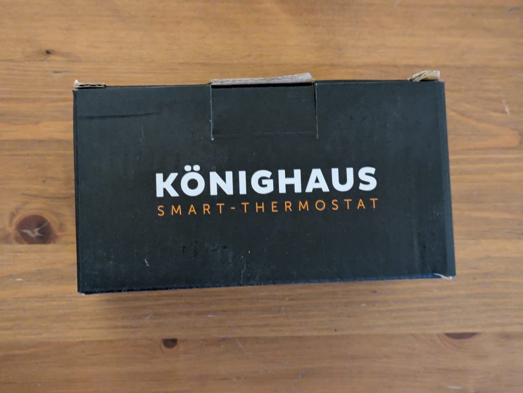 Verpackung des Thermostats der Könighaus P1000 Infrarotheizung