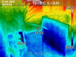 Wärmbild der Heidenfeld HF-HP 100-3 Infrarotheizung vorher