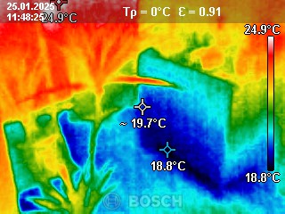 Wärmebild der Kesser 350W Infrarotheizung vorher