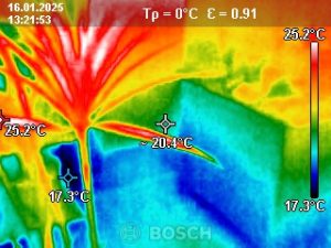 Wärmebild der Könighaus M-1000 LED Infrarotheizung nachher