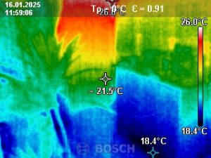 Wärmebild der Könighaus M-1000 LED Infrarotheizung vorher