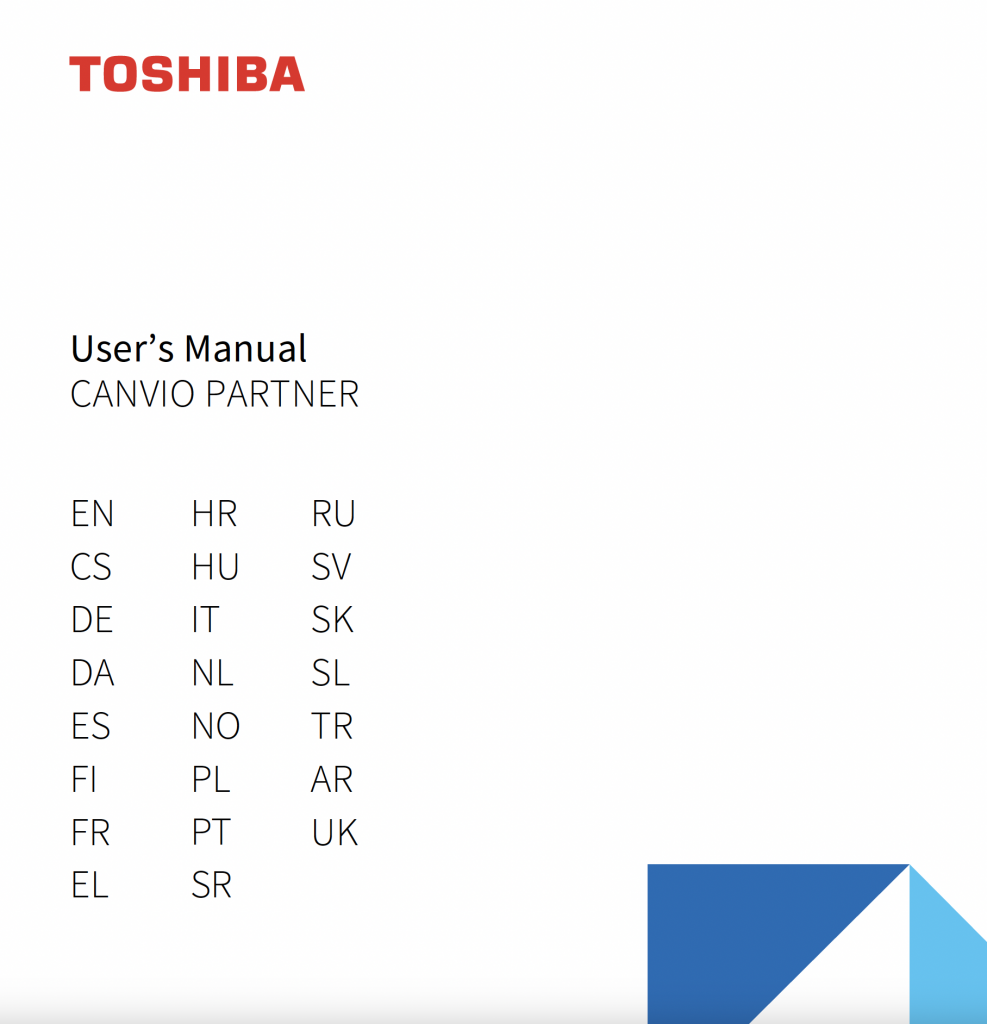 Toshiba Canvio Partner ‎HDTB510EK3AB externe Festplatte Bedienungsanleitung