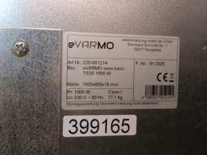 eVARMO suna basic Infrarotheizung Details