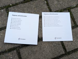 Anleitungen des Segway Ninebot ZT3 Pro D E-Scooters