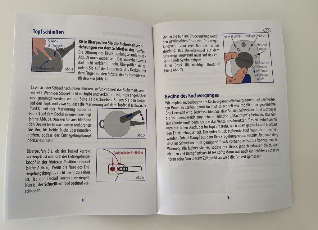 ELO Praktika XS Schnellkochtopf Bedienungsanleitung von innen