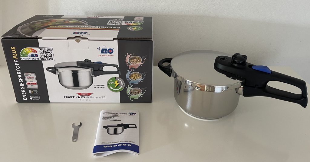 ELO Praktika XS Schnellkochtopf ausgepackt mit Zubehör