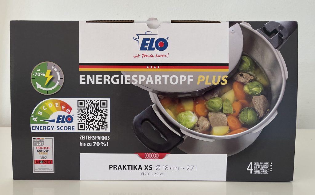 ELO Praktika XS Schnellkochtopf im Karton von oben