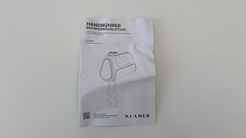 Klamer Handmixer Bedienungsanleitung