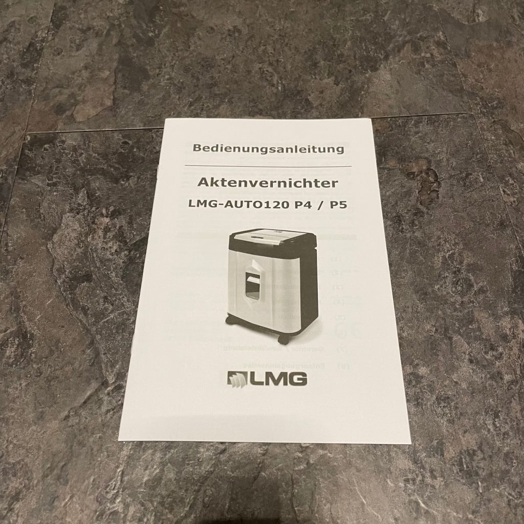 LGM P5 Aktenvernichter Anleitung