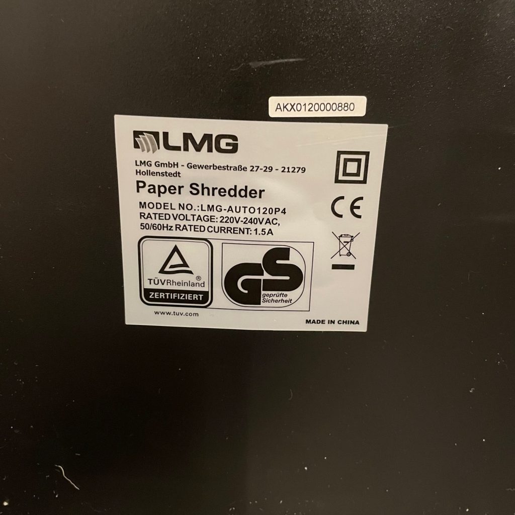 LGM P5 Aktenvernichter Informationen