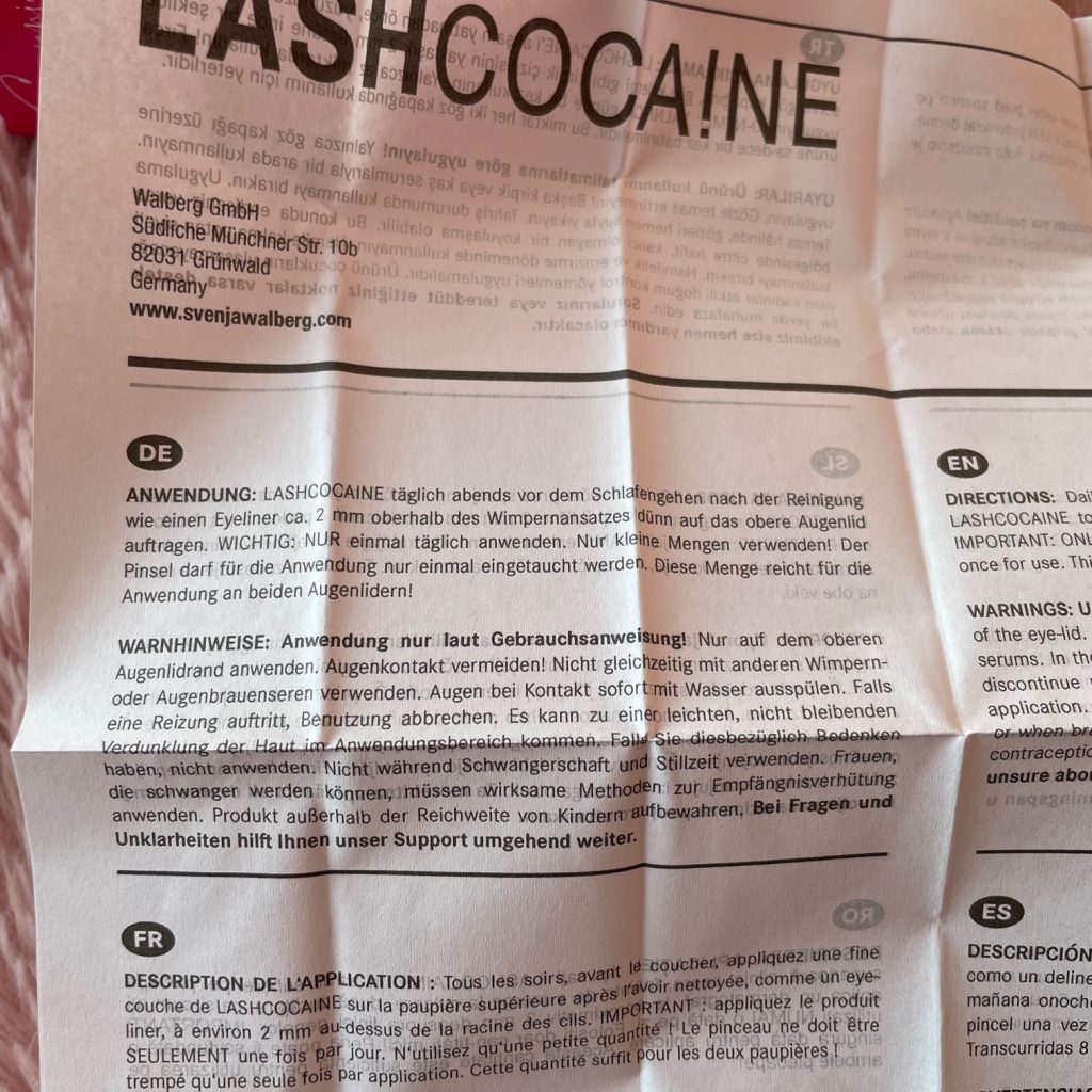 Lashcocaine Wimpernserum Anleitung