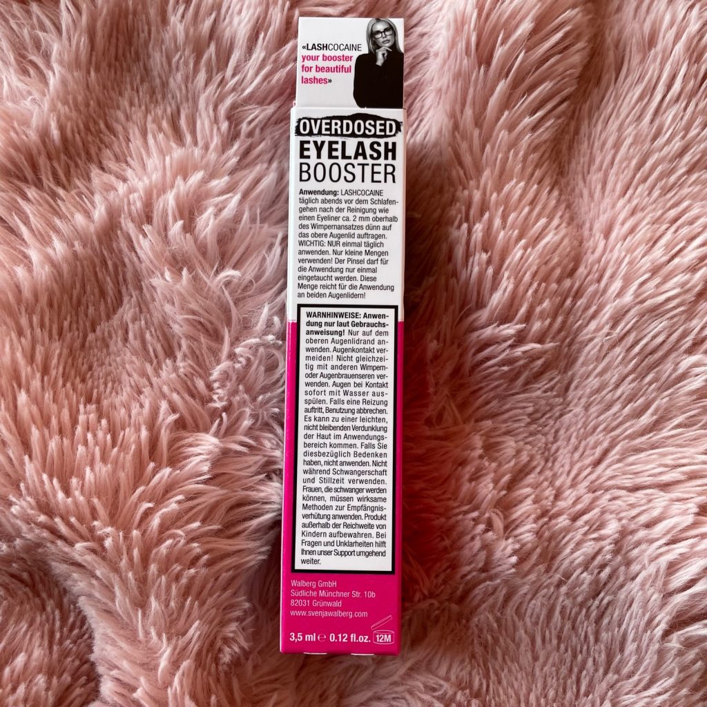 Lashcocaine Wimpernserum Verpackung seitlich