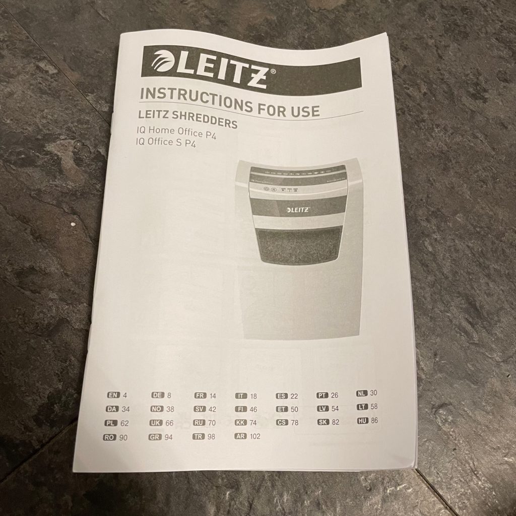Leitz IQ Home Office Aktenvernichter Anleitung