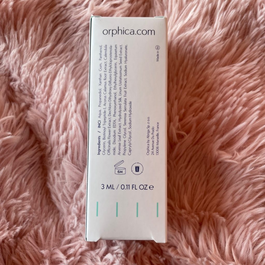 ORPHICA Realash Wimpernserum Verpackung Rückseite
