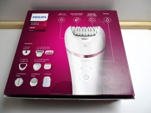 Philips BRE74010 Epilierer Verpackung Rückseite