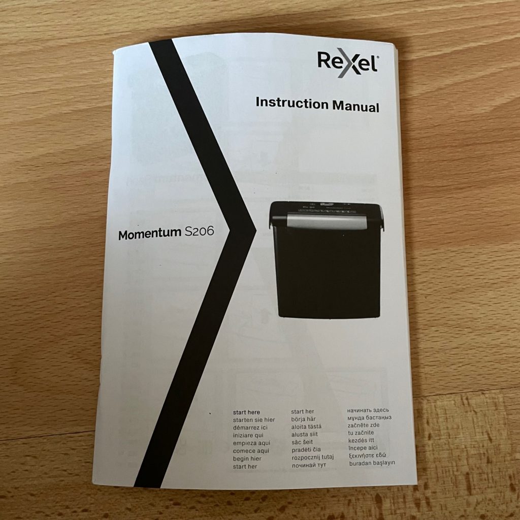 Rexel Momentum S206 Aktenvernichter Anleitung