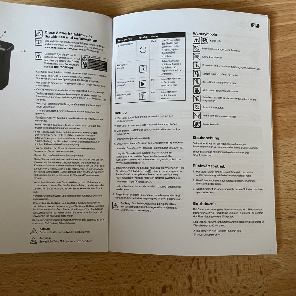Rexel Momentum S206 Aktenvernichter Bedienungsanleitung
