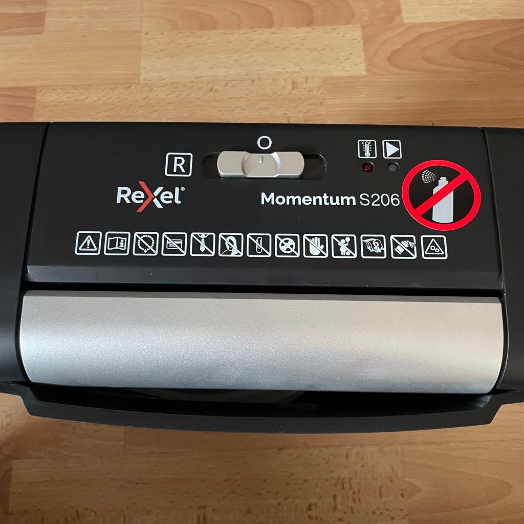 Rexel Momentum S206 Aktenvernichter von oben