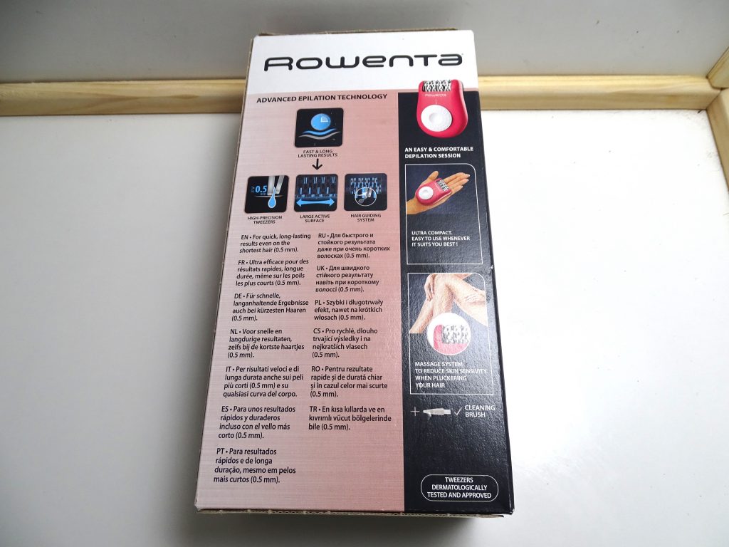 Rowenta Easy Touch Packung Rückseite