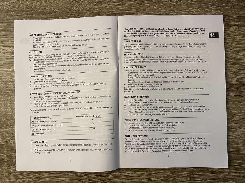 Russell Hobbs 24420-56 Dampfbügelstation Bedienungsanleitung von innen