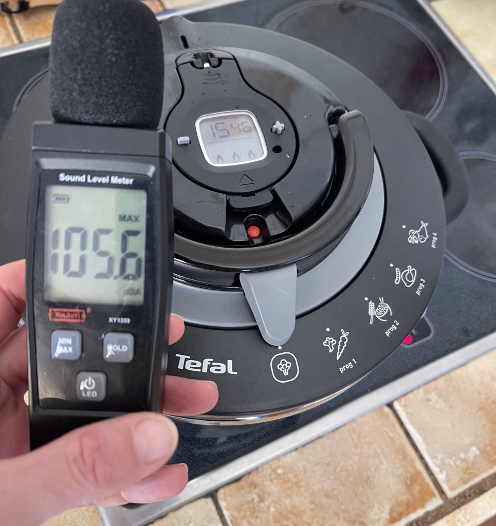 Tefal Clipso+ CHEF P45507 Schnellkochtopf Lautstärke beim Dampfablassen nach der höchsten Gartstufe