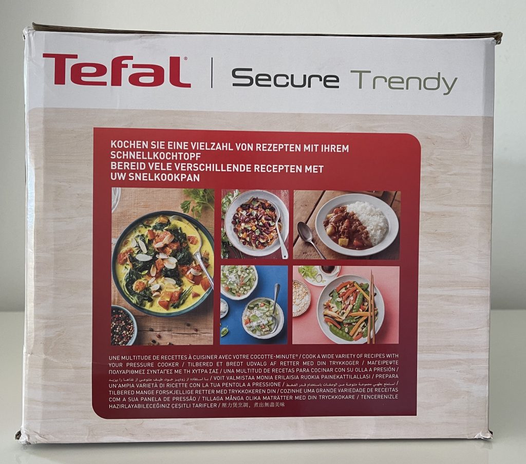 Tefal Secure Trendy ‎P25844 Schnellkochtopf im Karton von der Seite