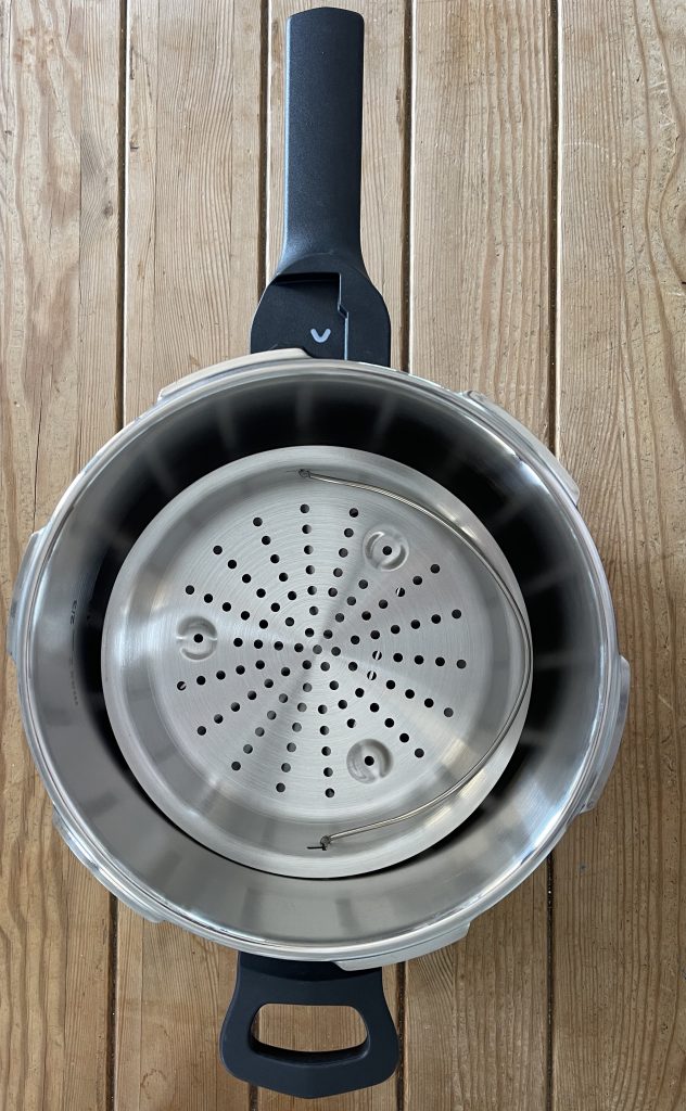 Tefal Secure Trendy ‎P25844 Schnellkochtopf mit Gareinsatz von oben