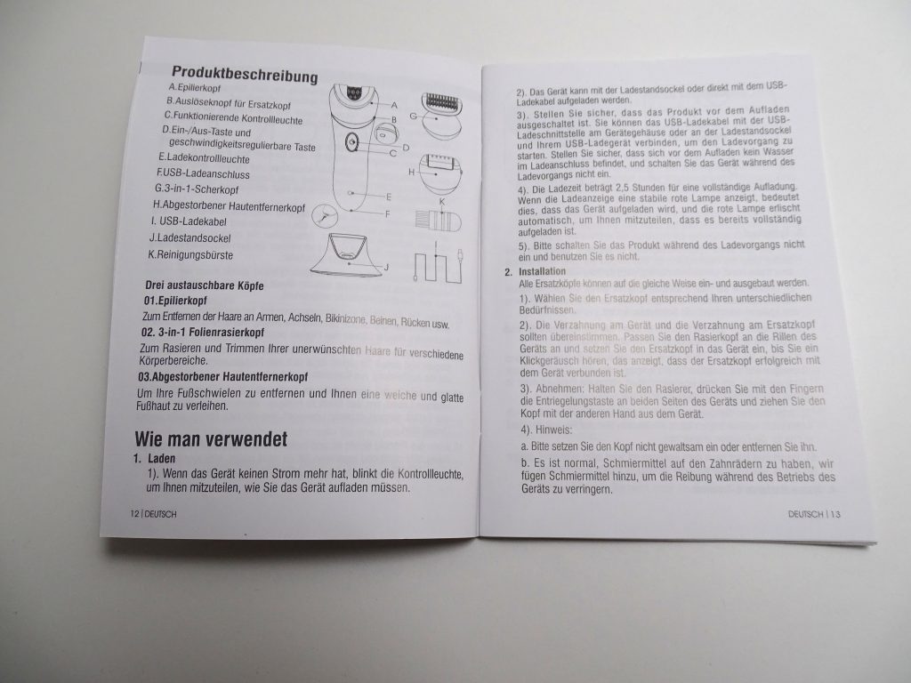 VOYOR BM300 Epilierer Bedienungsanleitung