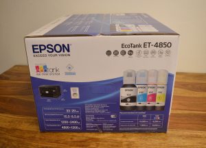 Epson EcoTank ET-4850 Drucker Verpackung Seitenansicht Rechts