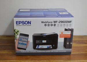 Epson WorkForce WF-2960DWF Drucker Verpackung Rückansicht
