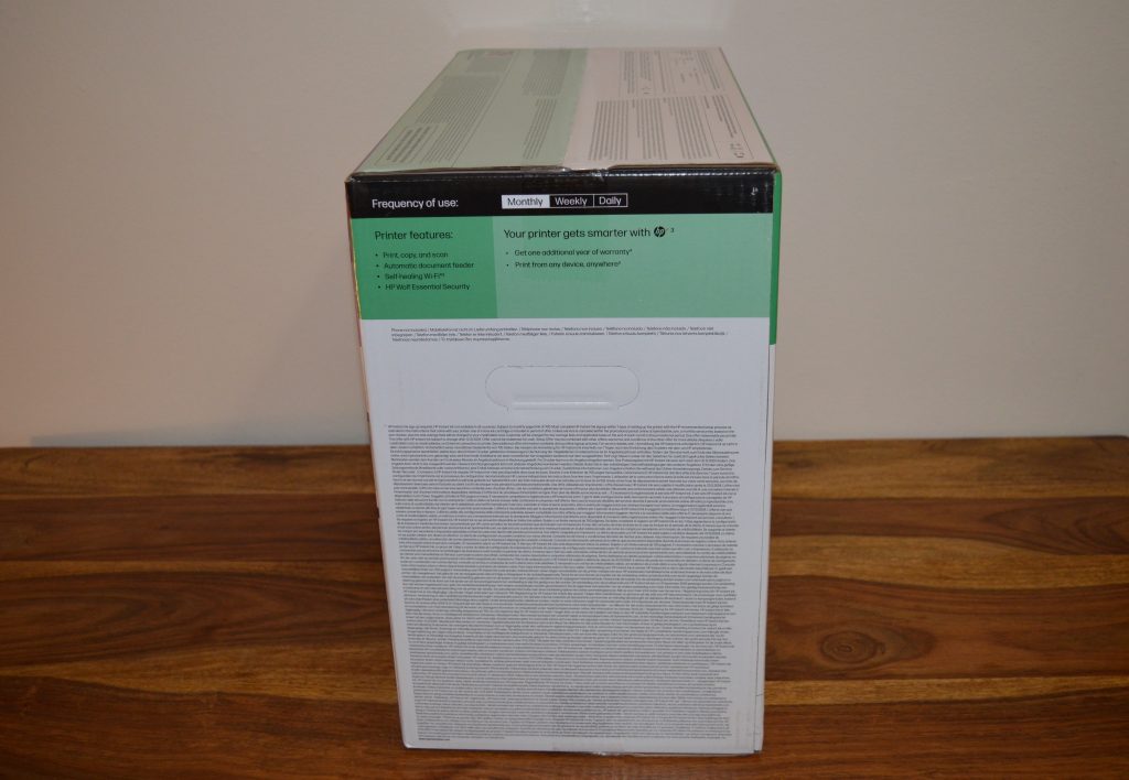 HP DeskJet 4220e Drucker Verpackung Seitenansicht Rechts