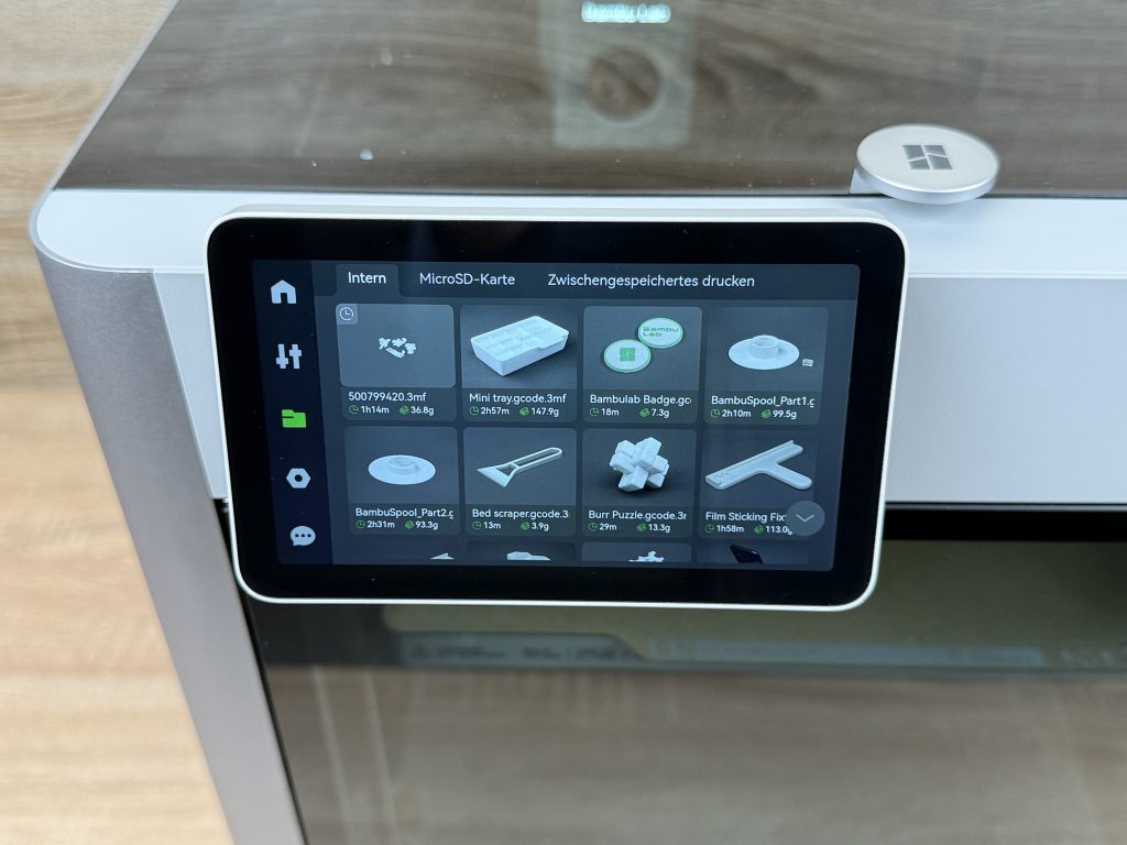 Bambu Lab X1C 3D-Drucker gespeicherte Druckdateien ab Werk