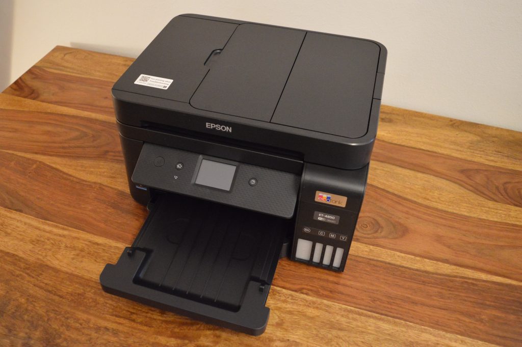 Epson EcoTank ET-4850 Drucker mit ausgezogenem Ausgabefach