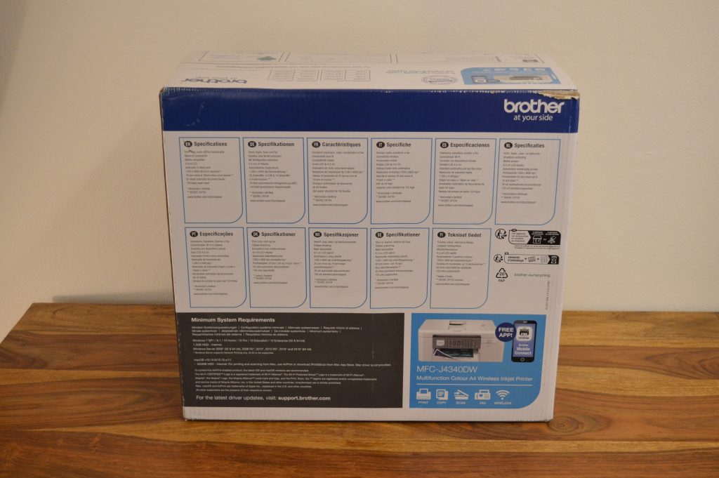 Brother MFC-J4340DW Drucker Verpackung Hinten