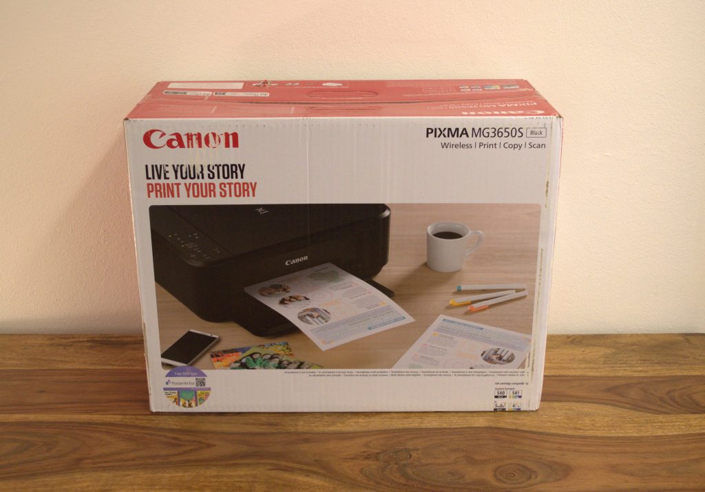 Canon PIXMA MG3650S Drucker Verpackung Rückansicht