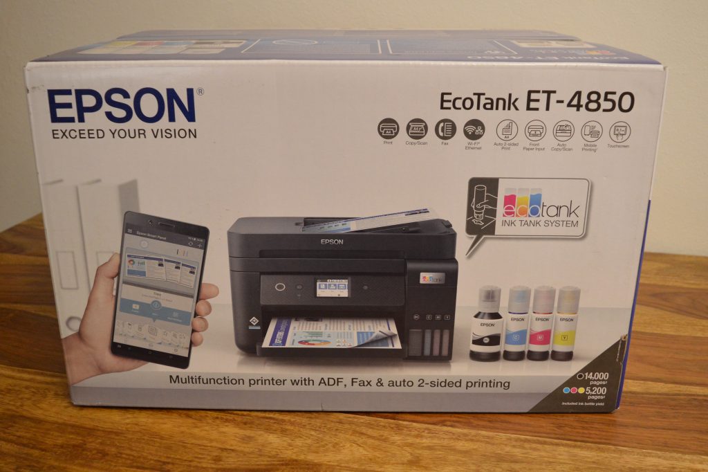 Epson EcoTank ET-4850 Drucker Verpackung Rückansicht