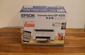 Epson Expression Home XP-4205 Drucker Verpackung Rückansicht
